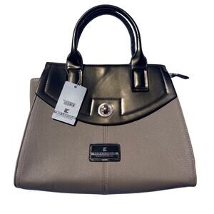 NWT Ted Lapidus Collection Speciale Satchel Handbag Taupe & Metallic Bronze
